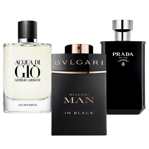 3 Parfums Bvlgari In Black, Giorgio Armani Acqua Di Gio, L'Homme Prada Intense (Eau Parfum)