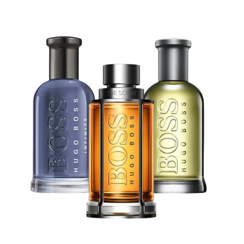 3 parfums BOSS THE SCENT, BOSS BOTTLED et BOTTLED INFINITE